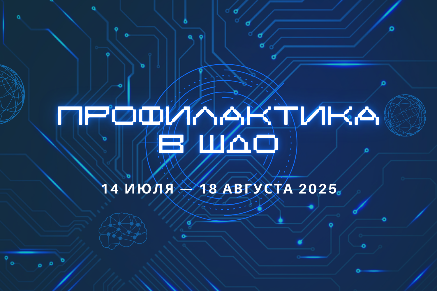 ВНИМАНИЕ! ШДО закрывается на плановую профилактику с 14 июля до 18 августа 2025 г.